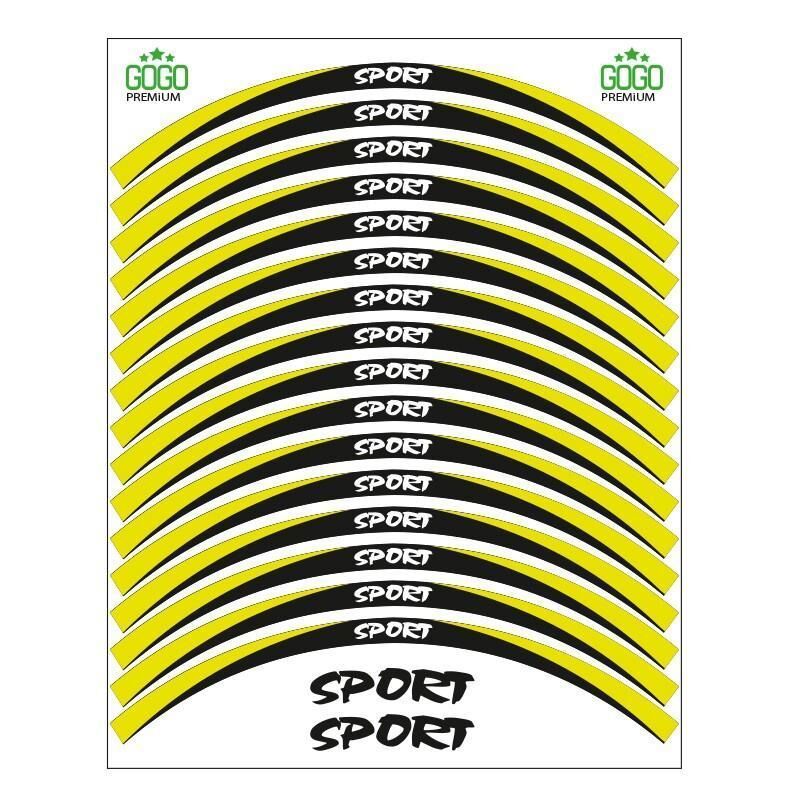 Sarı Siyah Sport Reflektörlü 1 Set Jant Şeridi