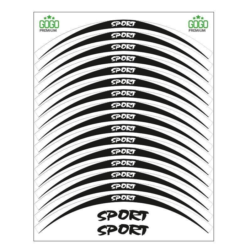 Beyaz Siyah Sport Reflektörlü 1 Set Jant Şeridi