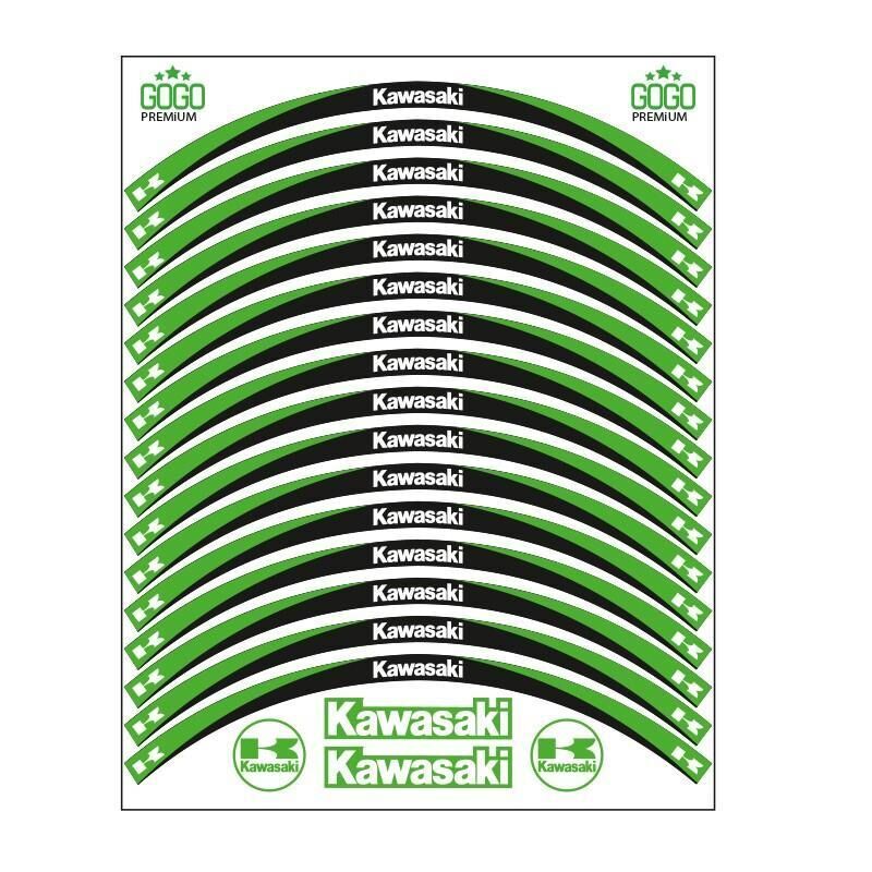 Skm Yeşil Siyah Kawasaki Uyumlu Reflektörlü 1 Set Jant Şeridi
