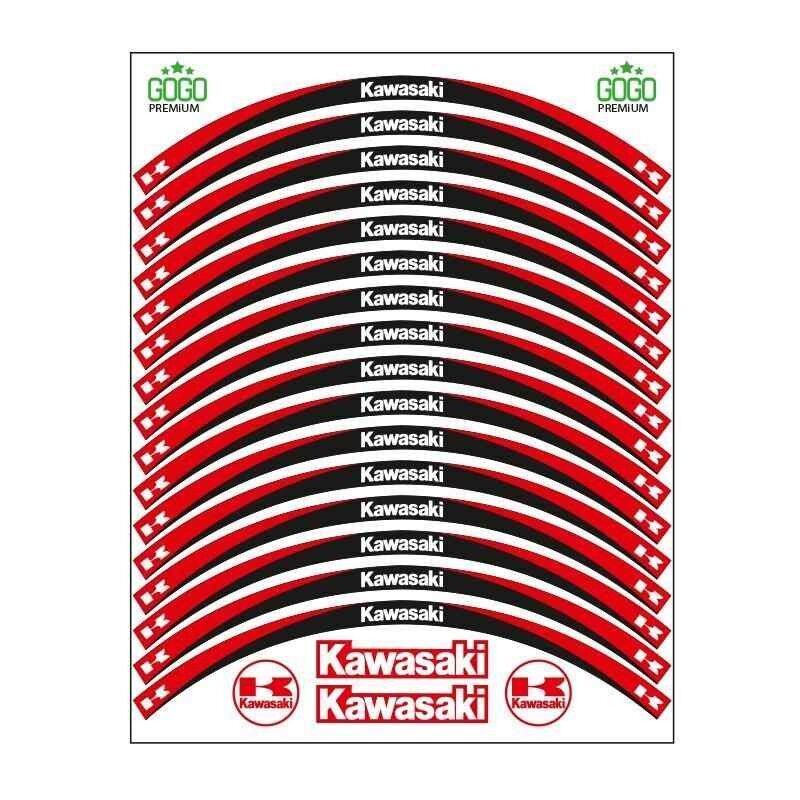 Skm Kırmızı Siyah Kawasaki Uyumlu Reflektörlü 1 Set Jant Şeridi