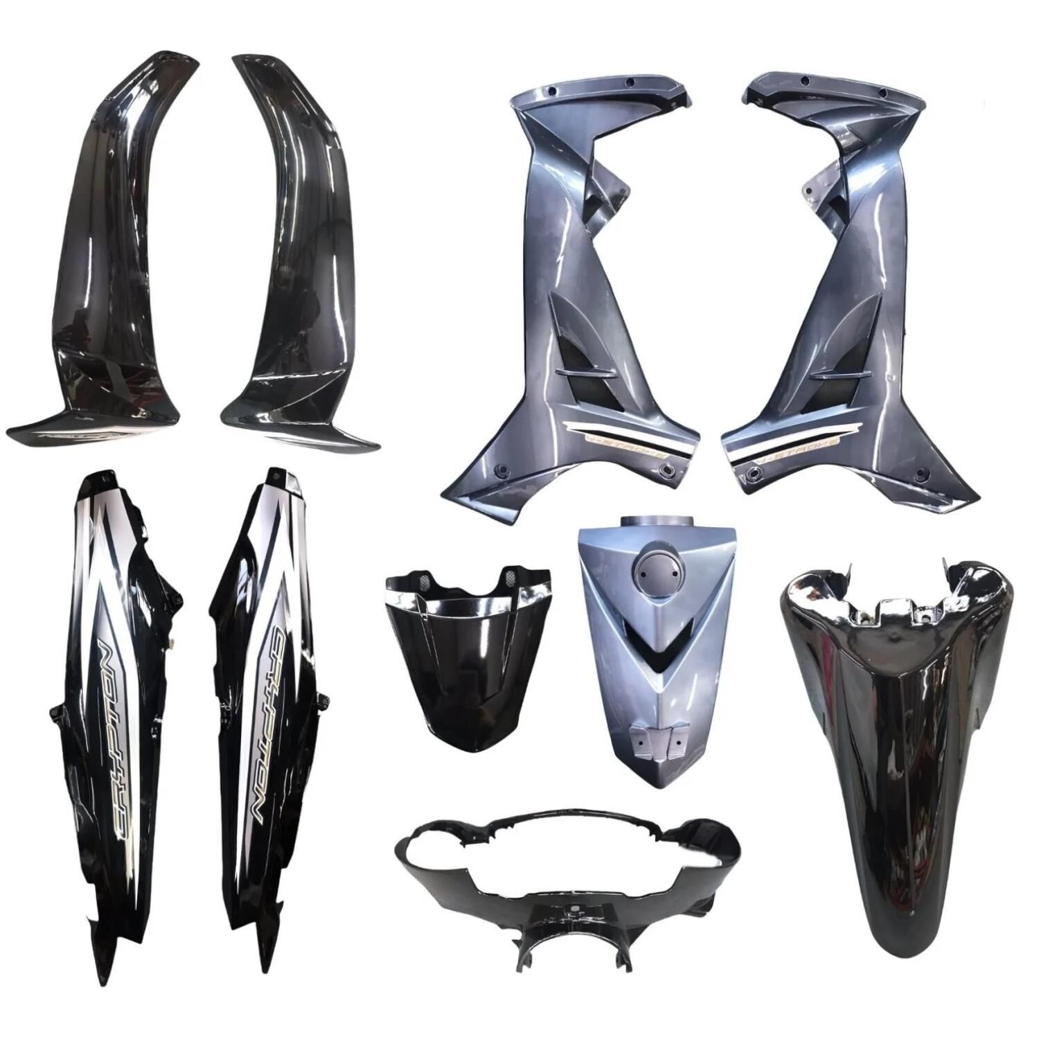 Yamaha Crypton C8 Uyumlu Kaporta Seti 10 Parça Siyah (2010-2014)