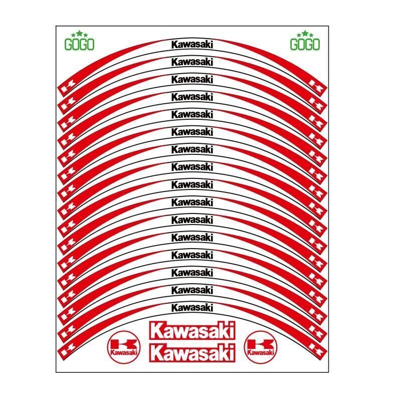 Skm Kırmızı Beyaz Kawasaki Uyumlu Reflektörlü 1 Set Jant Şeridi