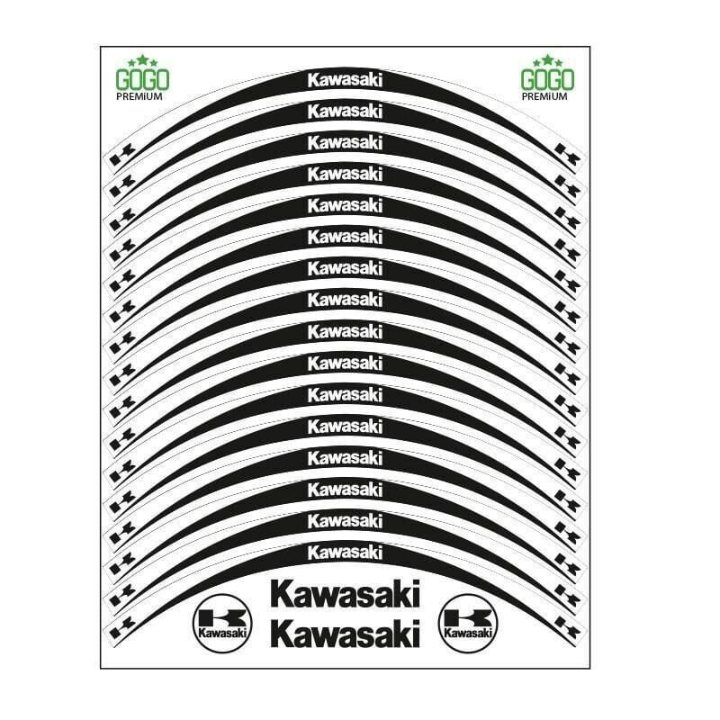 Skm Beyaz Siyah Kawasaki Uyumlu Reflektörlü 1 Set Jant Şeridi