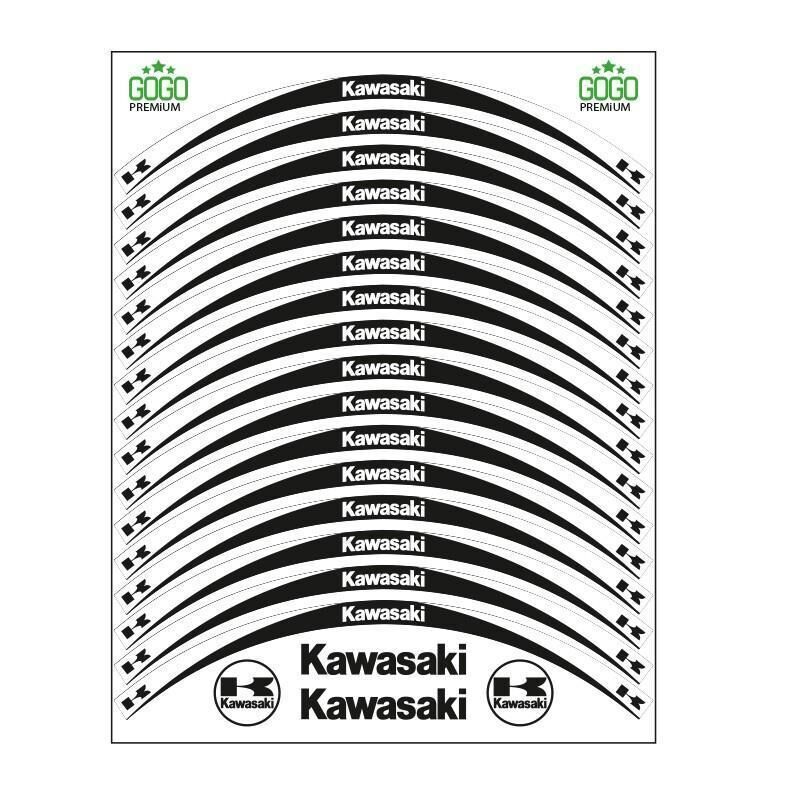 Skm Beyaz Siyah Kawasaki Uyumlu Reflektörlü 1 Set Jant Şeridi