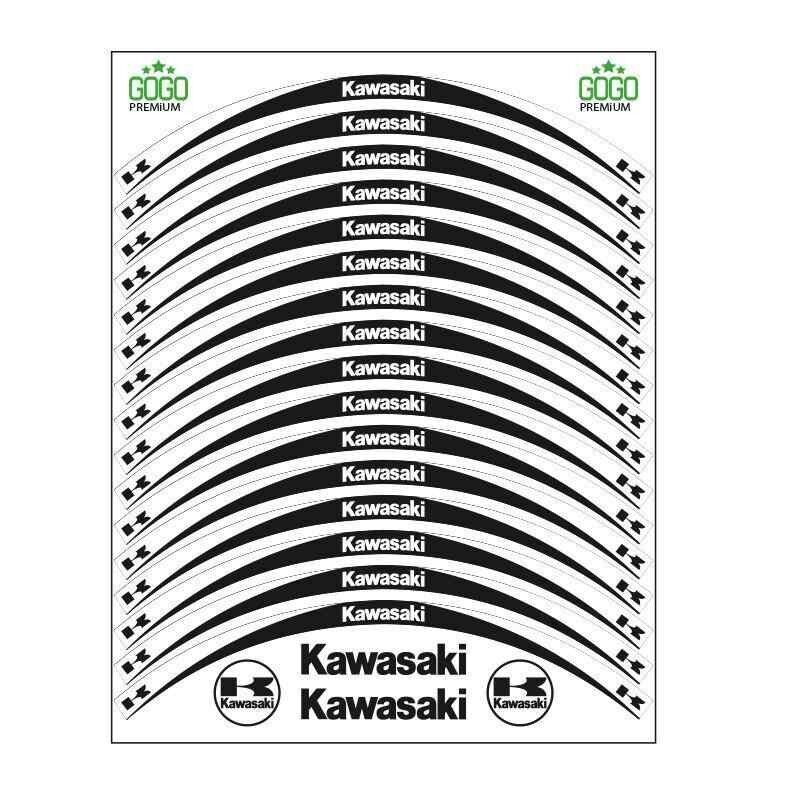 Skm Beyaz Siyah Kawasaki Uyumlu Reflektörlü 1 Set Jant Şeridi