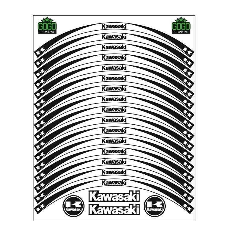 Skm Siyah Beyaz Kawasaki Uyumlu Reflektörlü 1 Set Jant Şeridi