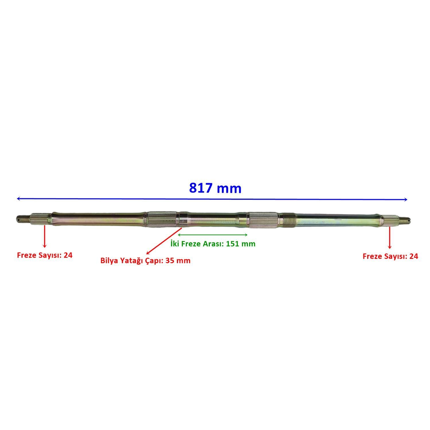 Atv Au200 (2020 Öncesi) Arka Aks 817 Mm Tek Yivli Bilya Yatağı 35 24 Freze Öm
