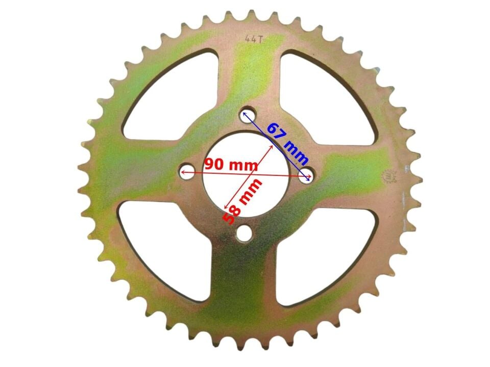Atv Arka Dişli 530-44T İç 58 Mm 10Mm 4 Delikli Ind Öm