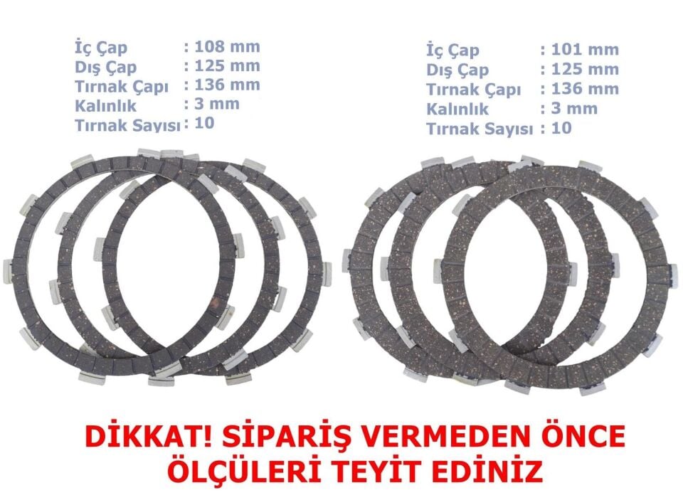 Cf Moto Nk250 Debriyaj Balatası 3+3 E5 (2022-....) 10T 101/108-125-135 Mm