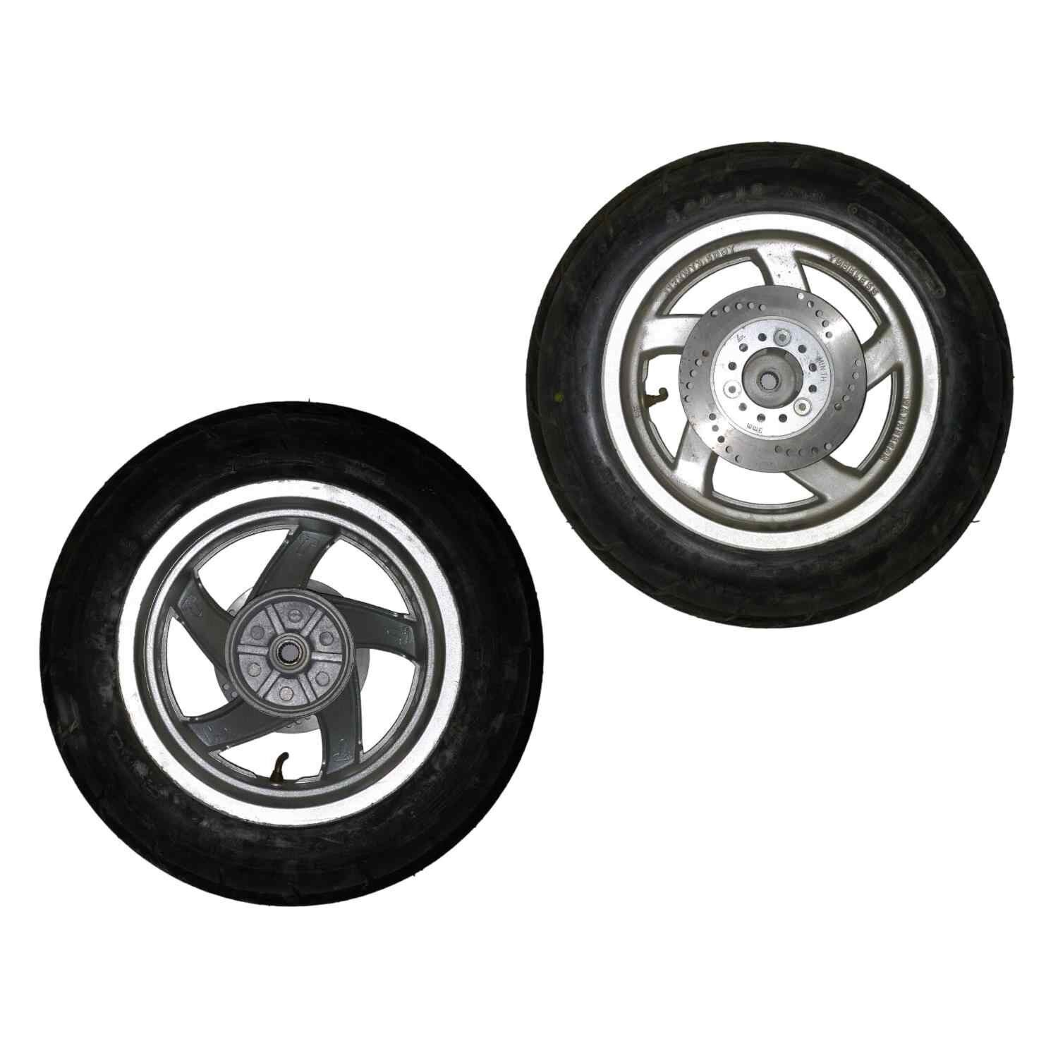 Scooter Arka Jant 12 Gri T5 Diskli Tip Küçük Göbek Lastikli Disk Dahil (4.00-12)