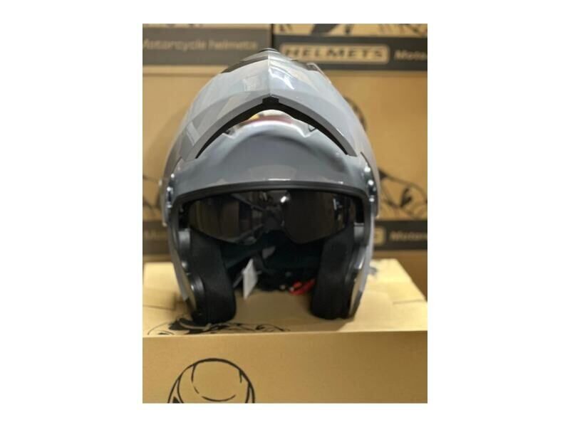 Jk-20 Jk115 Çeneli Motosiklet Kaskı Güneş Gözlüklü [Cemet Grey] Desen L Beden