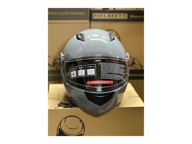 Jk-20 Jk115 Çeneli Motosiklet Kaskı Güneş Gözlüklü [Cemet Grey] Desen Xl Beden