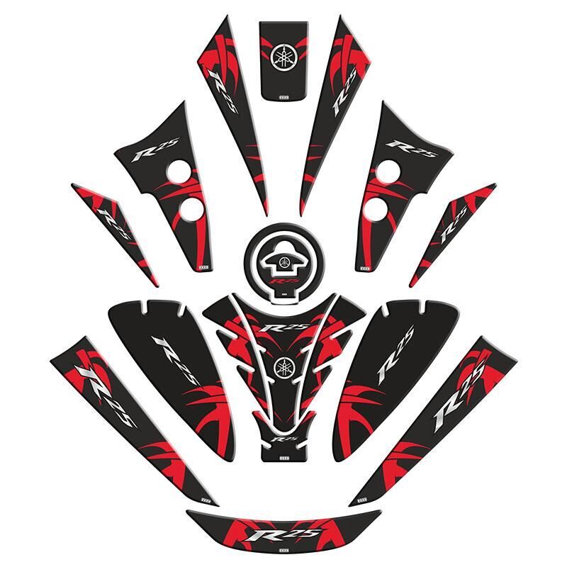 Yamaha R25 2019 - 2024 Uyumlu Tank Pad Set 006