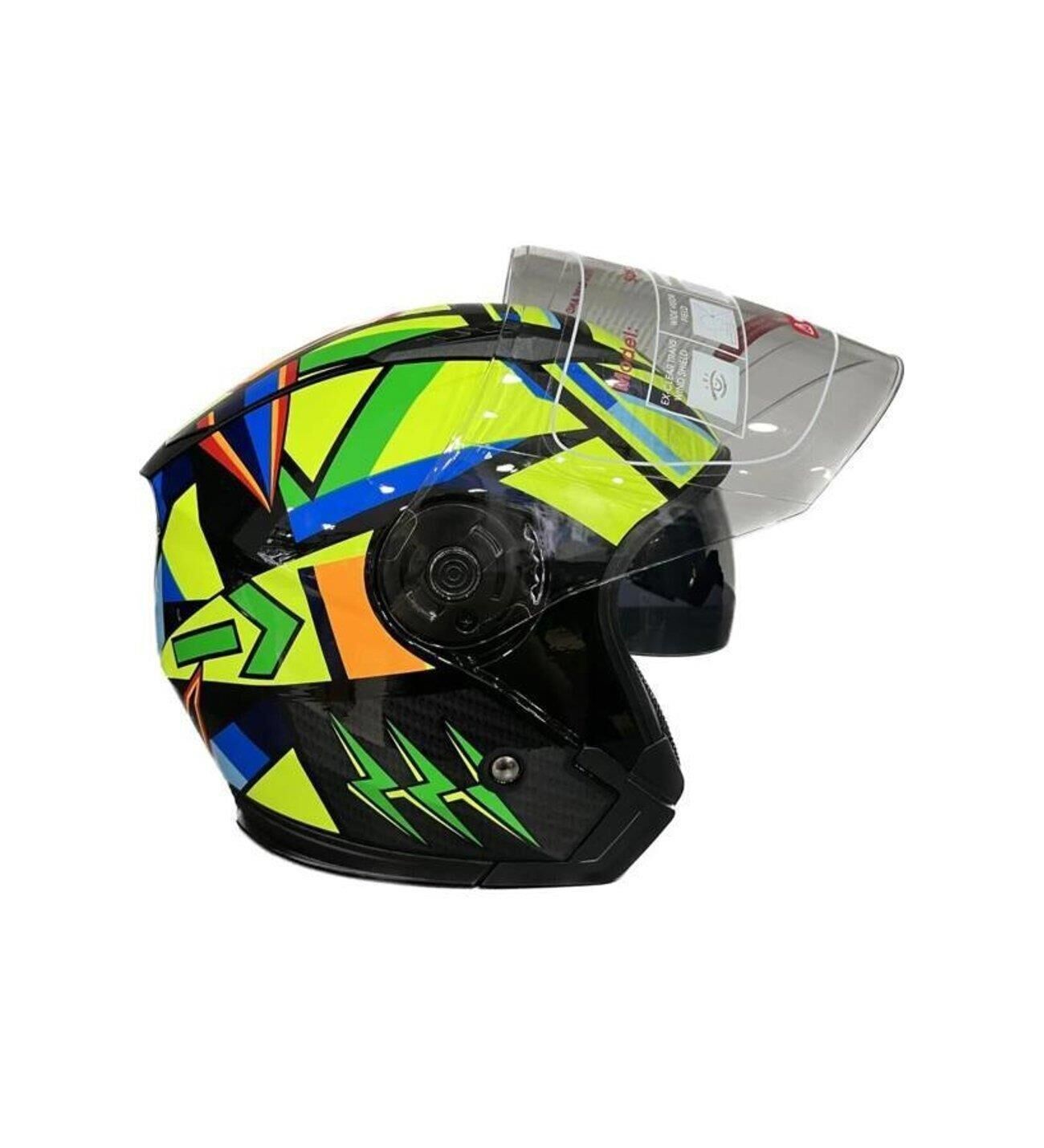 Jk-20 Jıekaı Yarım Güneş Gözlüklü Kask [G4]512 Rossi Desen L Beden