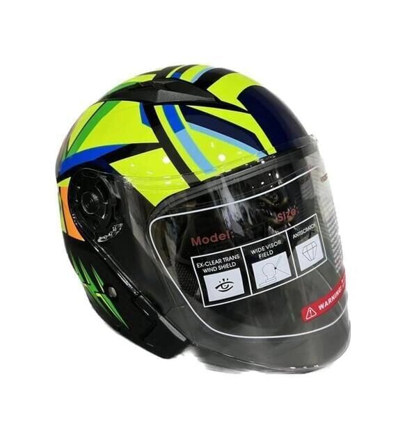 Jk-20 Jıekaı Yarım Güneş Gözlüklü Kask [G4]512 Rossi Desen L Beden