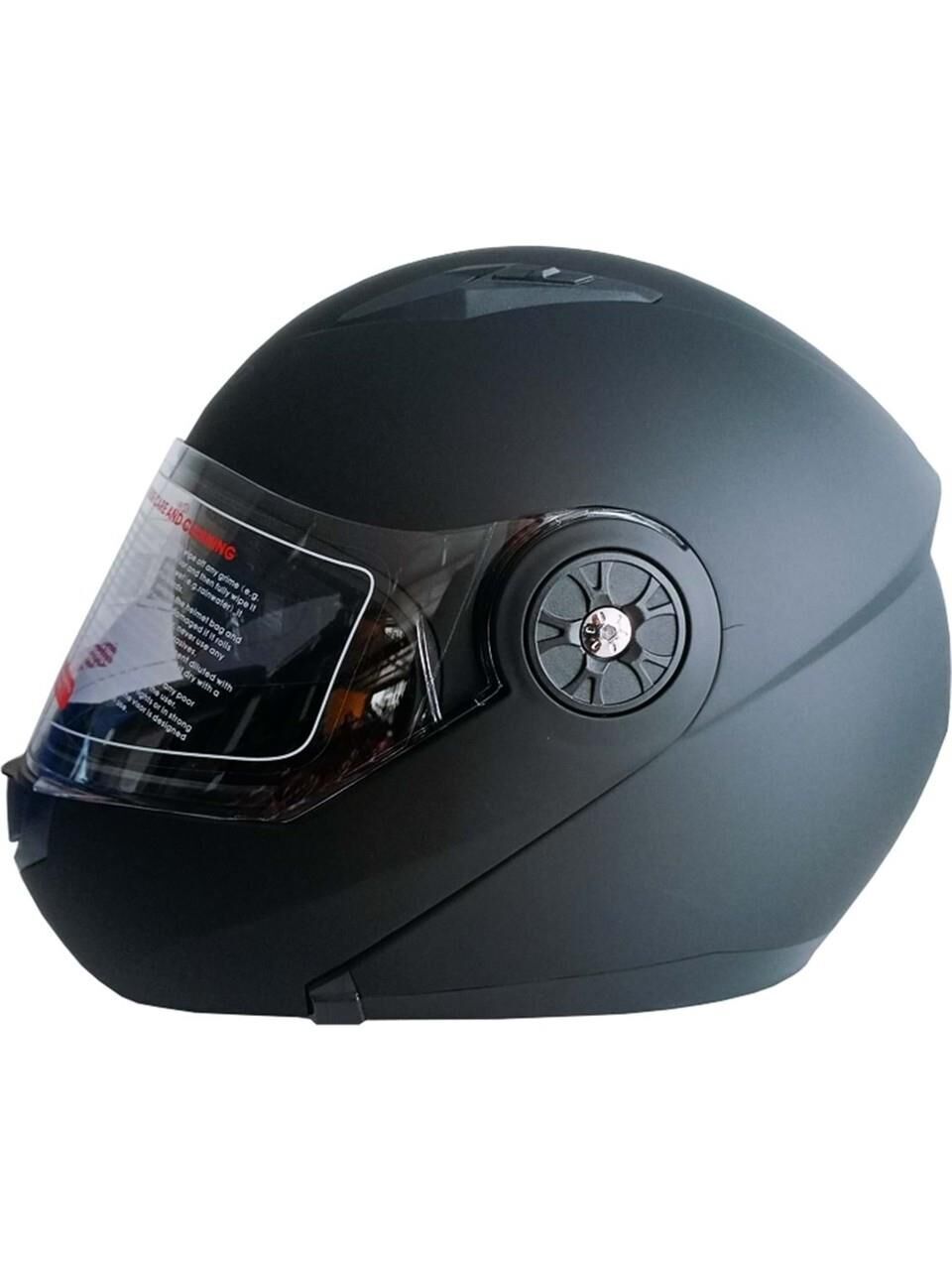 Jk-20 Jk115 Çeneli Motosiklet Kaskı Güneş Gözlüklü [Mat Black] Desen L Beden