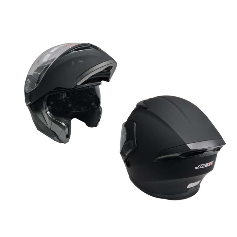 Jk-20 Jk115 Çeneli Motosiklet Kaskı Güneş Gözlüklü [Mat Black] Desen M Beden