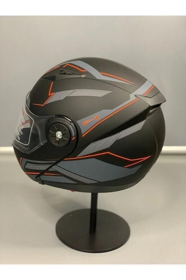 Jk-20 Jk115 Çeneli Motosiklet Kaskı Güneş Gözlüklü [F-3] Desen Xl Beden