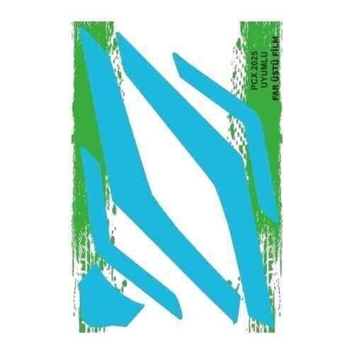 Honda Pcx 2025 Uyumlu Geniş Far Üstü Film Mavi