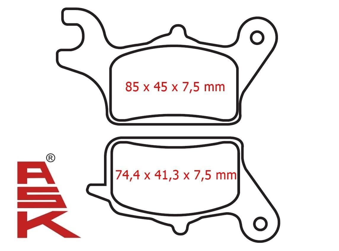Yamaha Ön Fren Disk Balatası Ask Sfa708 Dio 110 Suzuki Uk 110 Address (17-..) Tricity 125 (14-..)