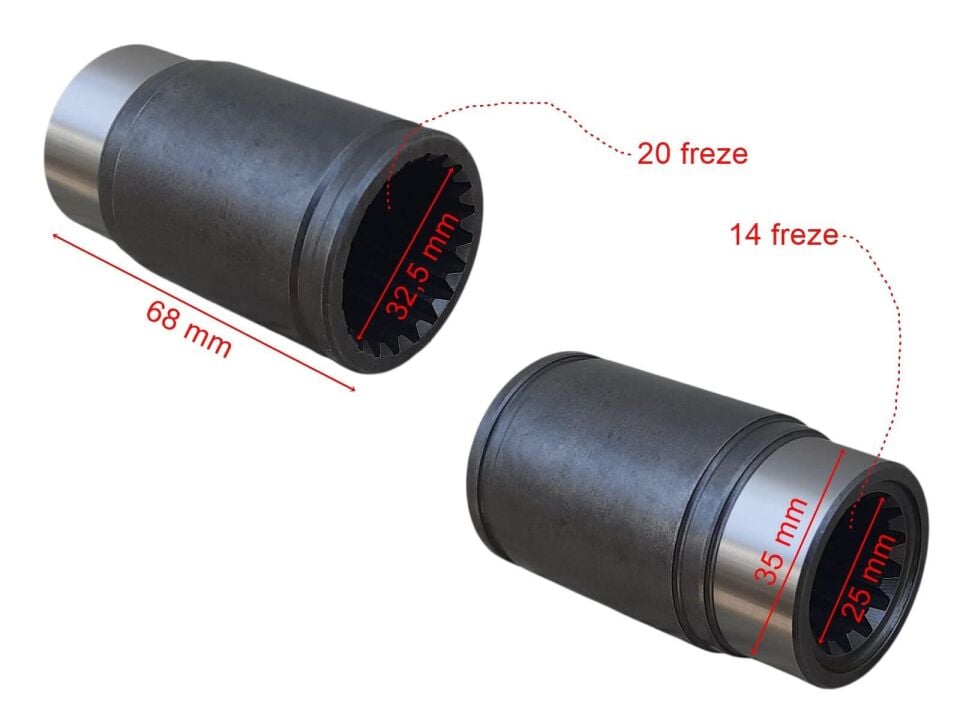 Atv Cf 550 Şaft Kayıcı Kovan İç 14-20 Freze 68 Mm Öm