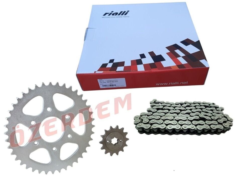 Bajaj Pulsar Ns 200 Ön-Arka Dişli Zincir Set Rialli 520-104L 39-14T