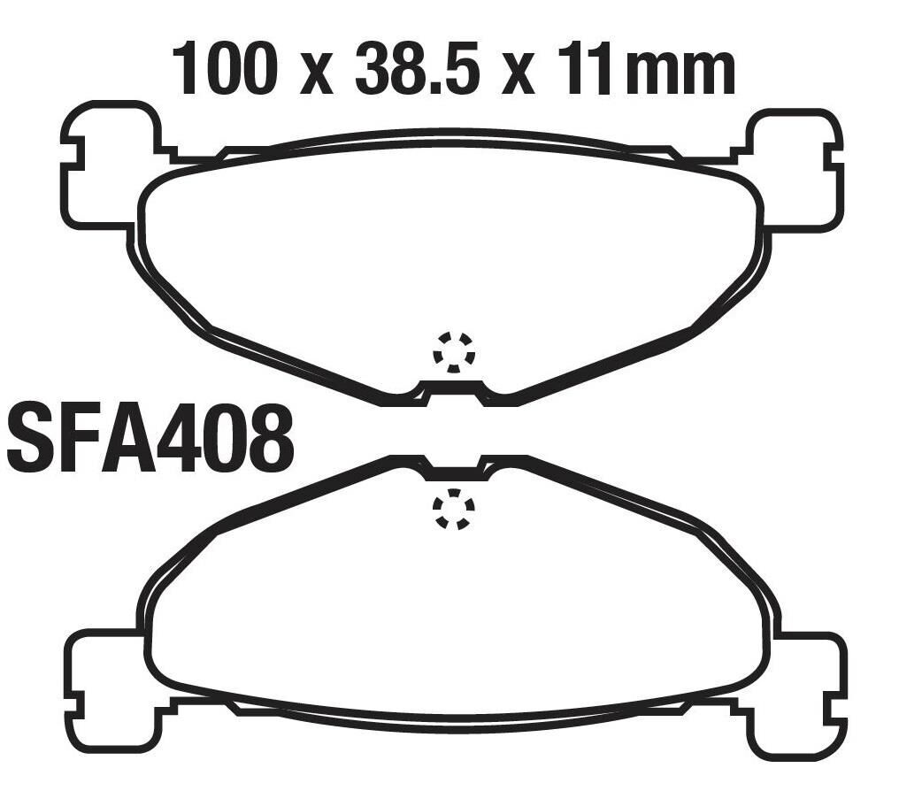 Yamaha Arka Fren Disk Balatası Sfa408 Uyumlu Cp250 - Yp400 Majesty (2004-2013) Tmax 500 (2004-2011)