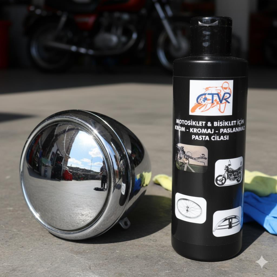 Krom  Paslanmaz Pasta Cila - Motosiklet Ve Bisiklet İçin Üstün Parlaklık