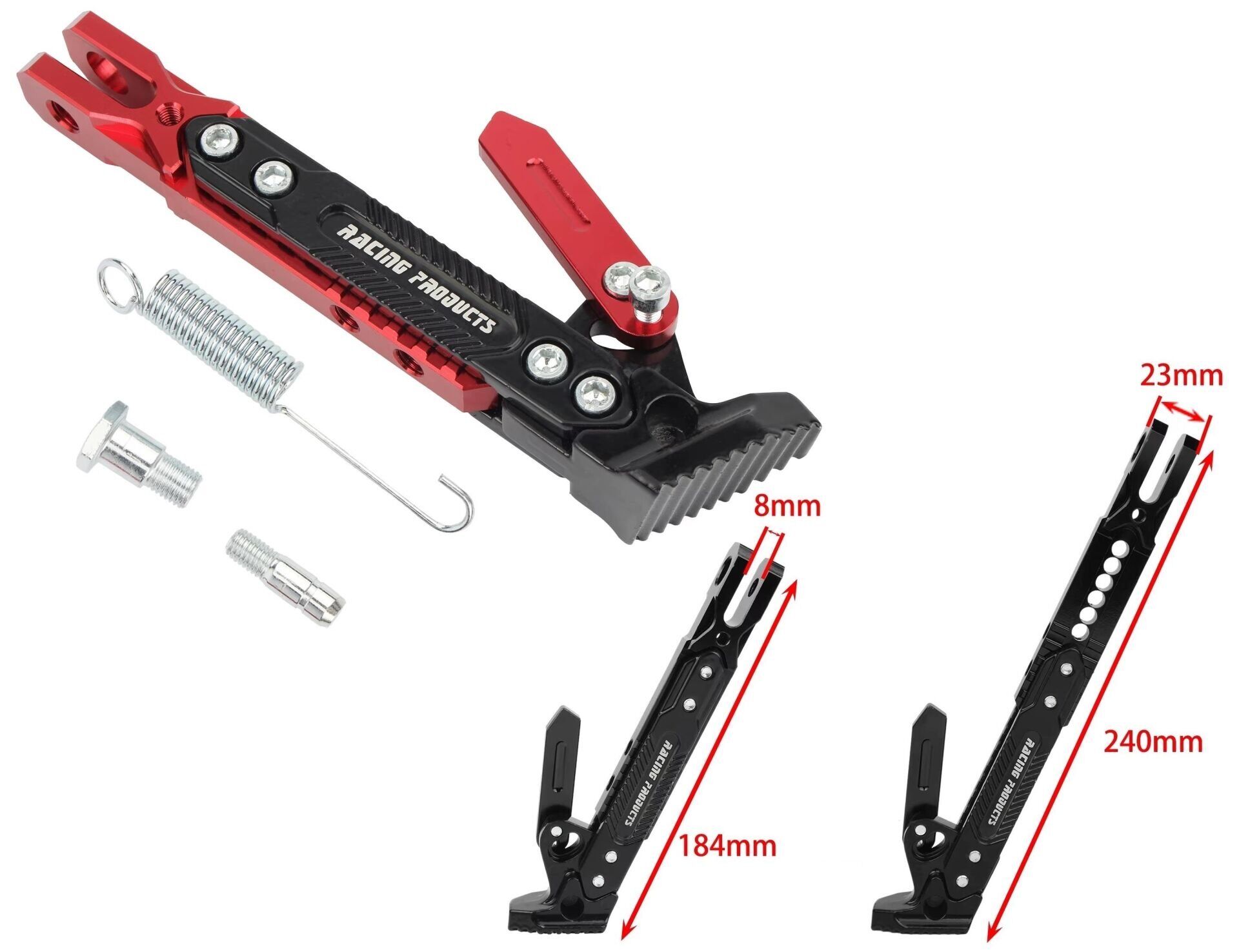 Üniversal Yan Sehpa Set Ayarlı Alüminyum Kırmızı