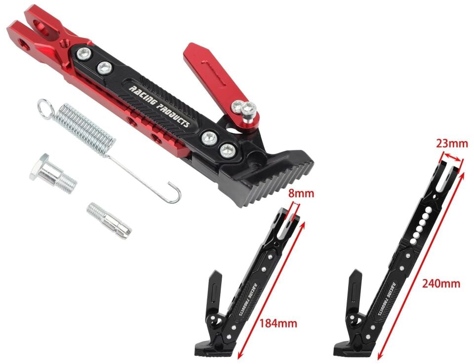 Üniversal Yan Sehpa Set Ayarlı Alüminyum Kırmızı