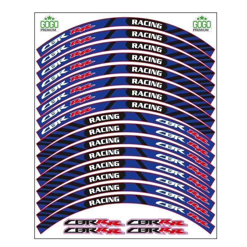 Honda Mavi Reflektör Baskı Cbr Uyumlu 1 Set Jant Şeridi