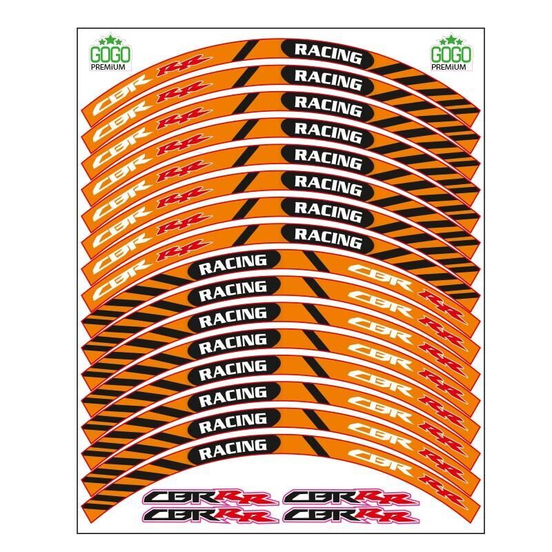 Honda Turuncu Reflektör Baskı Cbr Uyumlu 1 Set Jant Şeridi