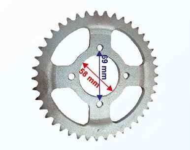 Kuba 150 Kuba-9 Arka Dişli 428-42T İç 58 Mm Çanaklı Öm