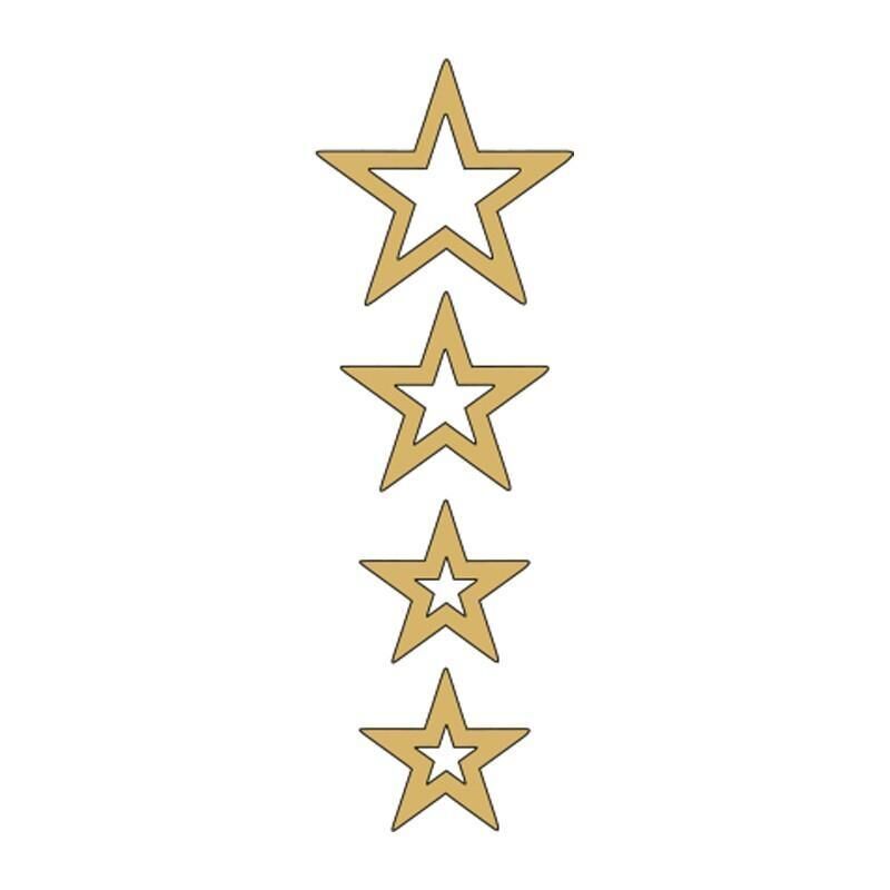 Cg Gold Yıldızlı Çamurluk Üst Sticker