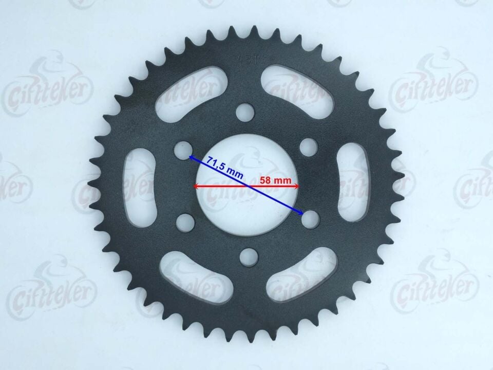 Benelli 125 Arka Dişli 428-43T İç 58X6 Delik Öm