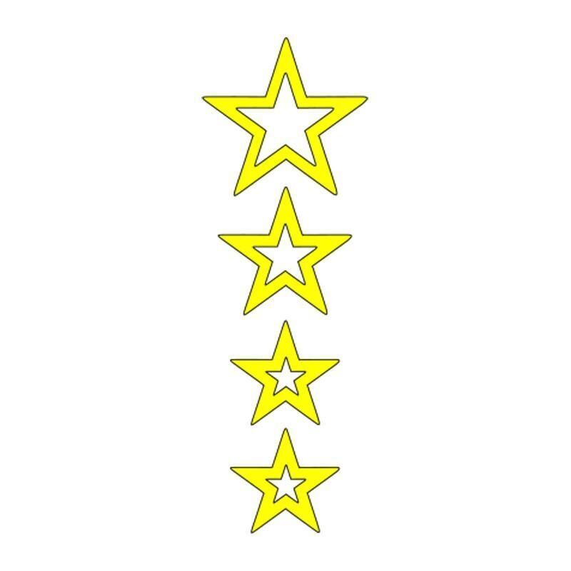 Cg Sarı Yıldızlı Çamurluk Üst Sticker