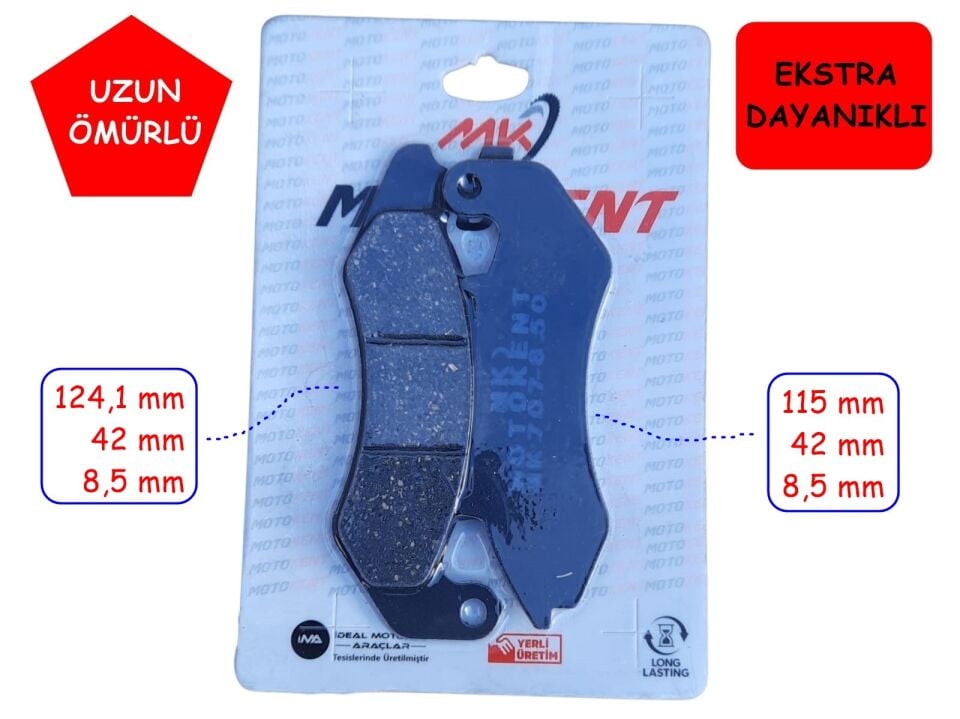 Mondial Ön Fren Disk Balatası Fa707 Mtk Rks Des 125 Prostreet 125