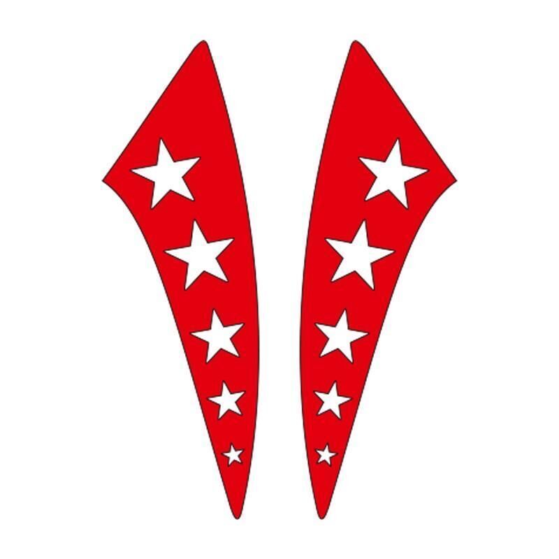 Cg Kırmızı Yıldızlı Çamurluk Yan Sticker