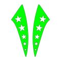 Cg F.Yeşil Yıldızlı Çamurluk Yan Sticker