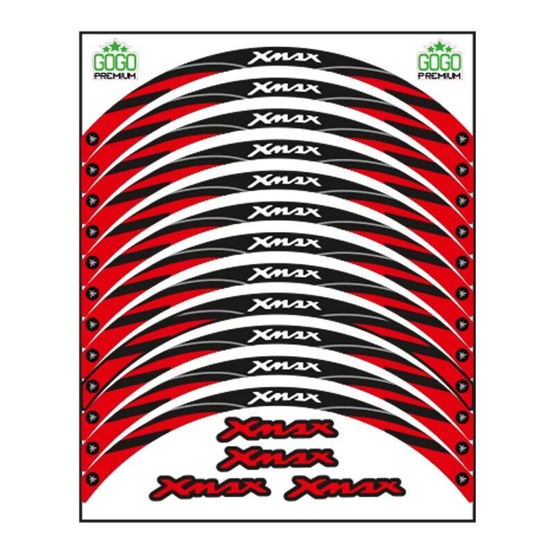 Yamaha Kırmızı Reflektör Baskı Xmax Uyumlu 1 Set Jant Şeridi