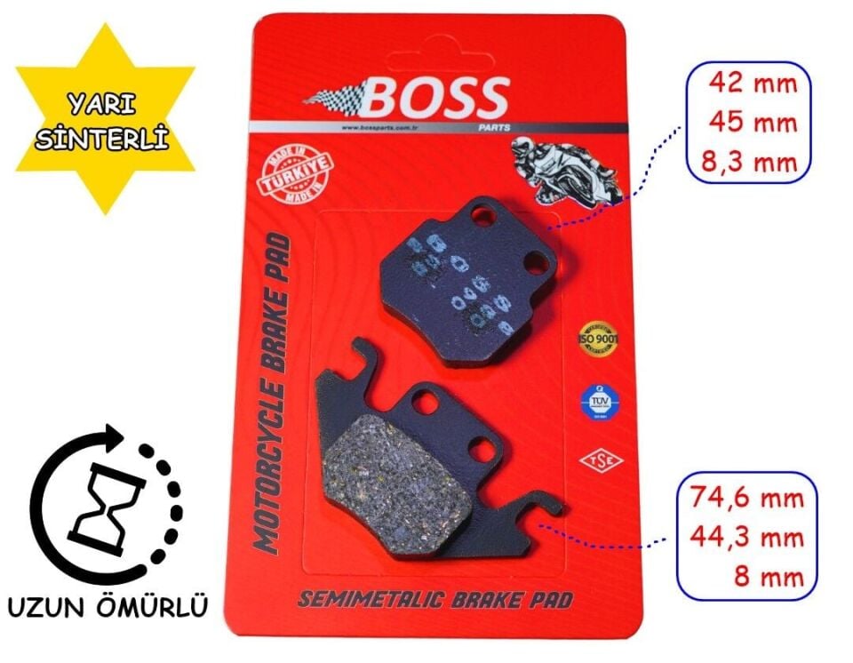 Rks Arka Fren Balatası Boss Bs988 Des 125 Ltm Ltr Vps
