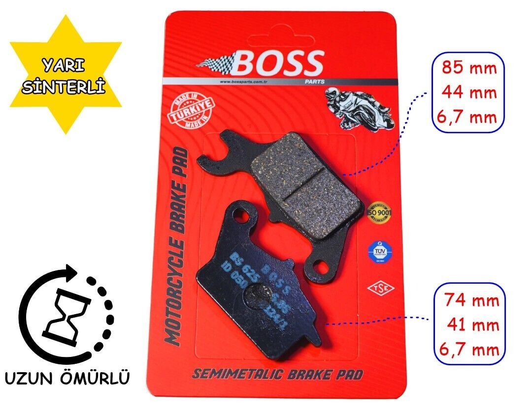 Arora Zrx 200 Arka Fren Disk Balatası Boss Sfa625 Wave 110(2012-2016) Tricity 125