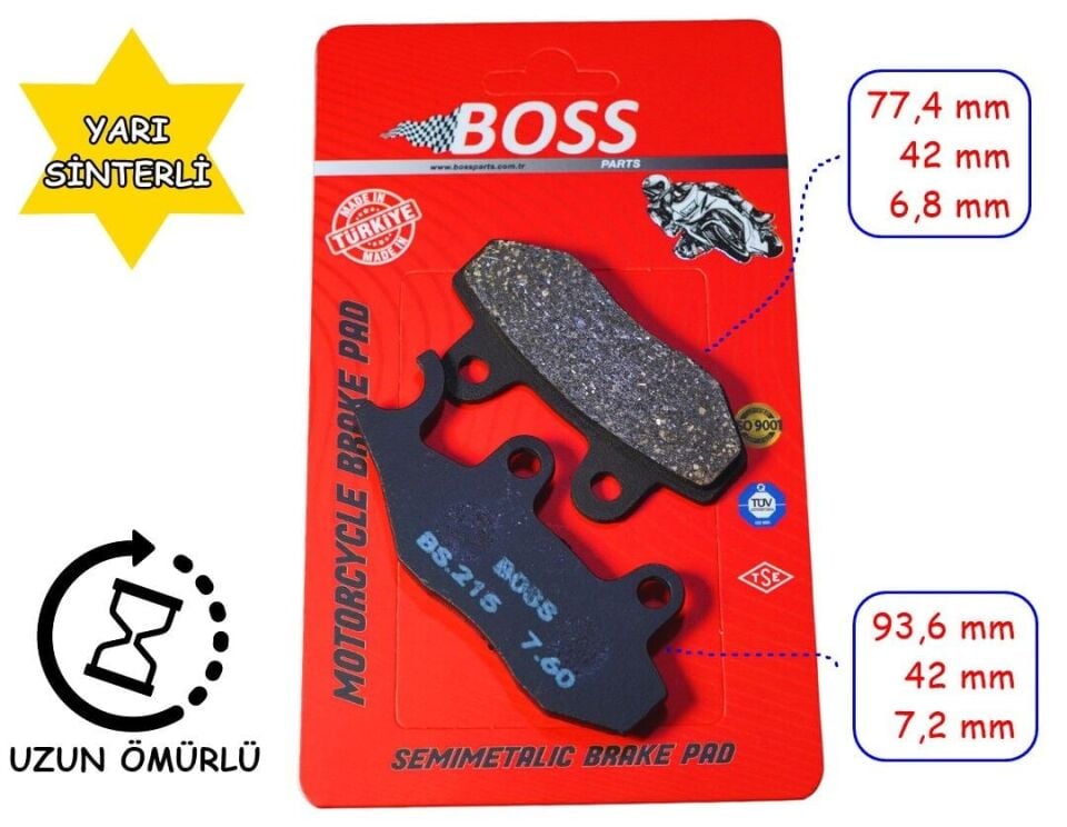 Rks Srk125 Voge Sr3 Arka Fren Disk Balatası Boss Bs215