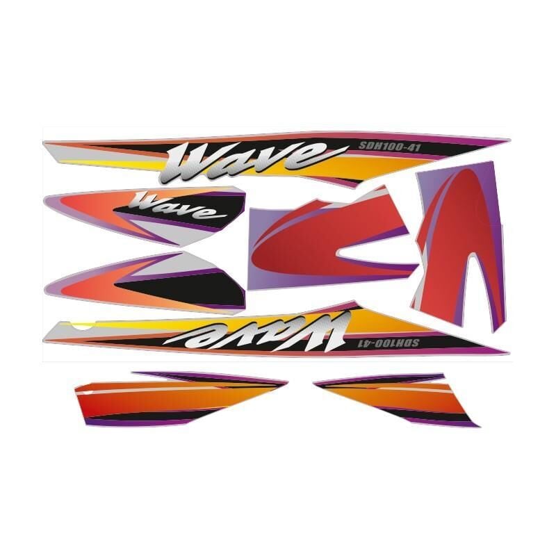 Honda Wave 100 2003 - 2005 Uyumlu Stıcker Set 001