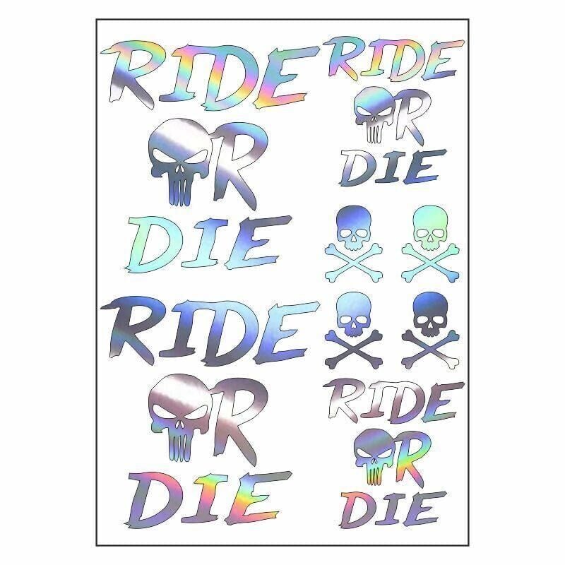 A4 Sticker 123 Tek Paket Çoklu Ride Or Die Hologram