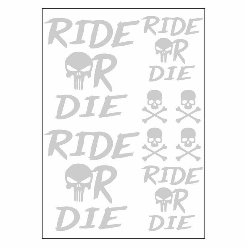 A4 Sticker 126 Tek Paket Çoklu Ride Or Die Beyaz
