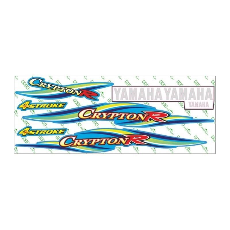 Yamaha Crypton 2005 - 2008 Uyumlu Mavi Sticker Set 002
