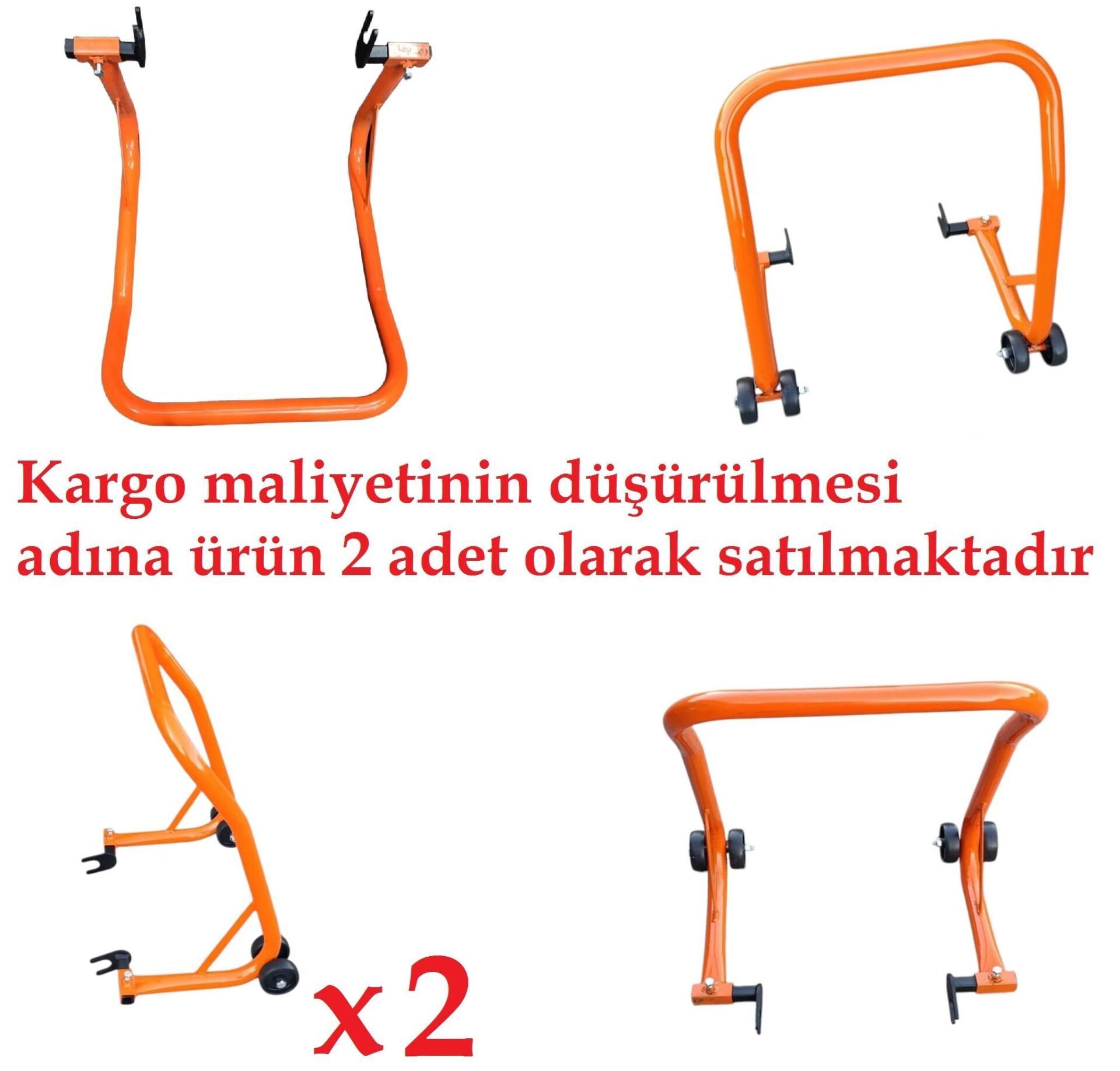 Motosiklet Kaldırma Sehpası A Kalite Turuncu (2 Adet) (32-2 Mm Boru Kalınlığı)