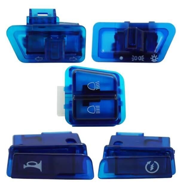 Mondial Düğme Seti (5Li) Mavi/Şeffaf Rs/Rmz/Ft