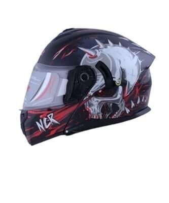 Kask Çene Açılır Sertifikalı Kurukafa Kırmızı Md 166 L Beden